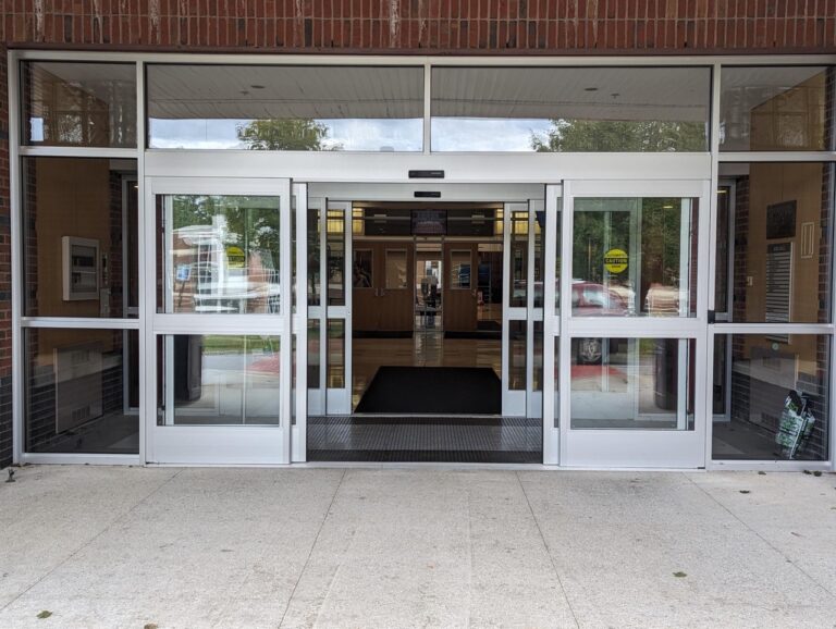 Maine Commercial Automatic Door Repair and Service- Repair on a sliding glass door.